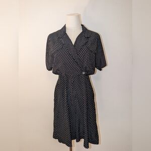 Vintage Black And White Polka Dot Short Sleeve Romper